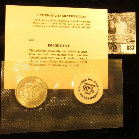 1878 CC Morgan Silver Dollar in Original U.S. Government "General Service Administration" Cellophane