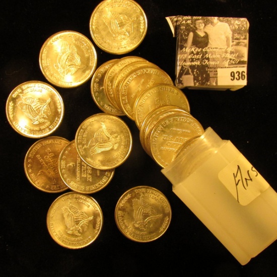 Original BU Roll of (20) 1981 "One Troy Ounce /31.1 Grams/.999 Fine Silver/Silver Trade Unit" Medall