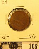 1867 U.S. Two Cent Piece, VG.