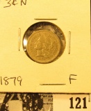 1879 U.S. Three Cent Nickel, Fine.