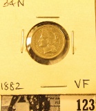 1882 U.S. Three Cent Nickel, Very Fine.