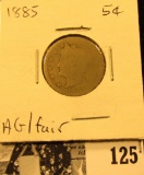1885 Liberty Nickel, AG/Fair. Very rare Key-date.