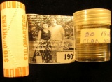 2002 P Bank-wrapped Roll of Gem BU Indiana Statehood Quarters (40 pcs); & 1968 Solid Date Roll of 40