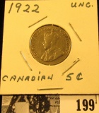 1922 Canada Nickel, EF-AU.