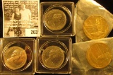 Pair of West Yellowstone Montana Medals, Brass, BU; 1971, 72, & 75 Canada Dollars in plastic cases,