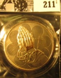 1992 Praying Hands .999 Fine Silver One Ounce Medallion.