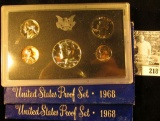 (2) 1968 S U.S. Proof Sets with Kennedy Silver Half Dollars. In original boxes of issue.