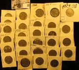 (28) 1935 P Buffalo Nickels all carded in 1 1/2