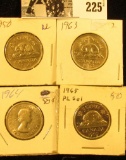1950, 63, 64, & 65 Canada Nickels. Grades up to BU.