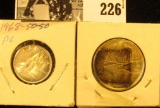1968 Canada Dime & Quarter, .500 fine Silver, BU.