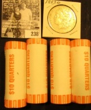 1883 O U.S. Morgan Silver Dollar, Fine &  (4) 2003 D Original Gem BU Bank-wrapped rolls of Maine Sta