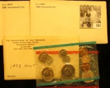 1972, 1980, & 1981 U.S. Mint Sets in original cellophane and envelopes.