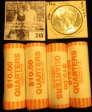 (4) Original BU Bank-wrapped Rolls of 2004 Wisconsin Statehood Commemorative Quarters; & 1922 P U.S.