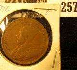 1916 Canada Large Cent, Fine.