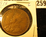1918 Canada Large Cent, Fine.