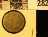 1865 U.S. Civil War Three Cent Nickel, Good.