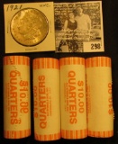 (4) 2005 D Solid Date Rolls of Gem BU Oregon Statehood Commemorative Quarters in bank-wrapped Rolls;