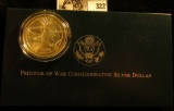 1994 W U.S. Prisoner of War Commemorative Silver Dollar, .900 fine Silver in original box of issue w