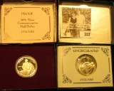 1982 D & 1982 S George Washington BU & Proof .900 fine Silver Commemorative Half Dollars in orginal
