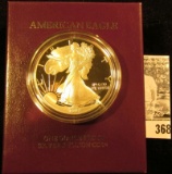 1992 S U.S. Proof Silver American Eagle One Ounce .999 fine Silver Dollar in original box of issue w