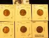 (5) 1936 S & (1) 39 P Lincoln Cents, all Red Brilliant Uncirculated.