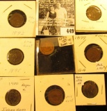 Group of Carded Indian Head Cents: 1892, 93, 95. 96, 97, 99, 1900, & 01.