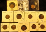 Group of Carded Indian Head Cents: 1892, 93. 96, 97, 99, 1901, 02, 03, 04, 05, & 06. Grades up to Br