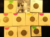 1898, 1901, 02, 03, 04, 05, 11, 12P, & 12D U.S. Liberty Nickels in carded holders.