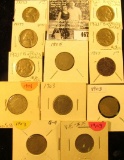1897, 1901, (4) 1903, 05, 1920 S, (2) 21 P, 39 S, & 57 D U.S. Nickels in carded holders.
