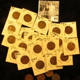 1917 S, (4) 1918 P, (8) 18 D, (7) 18 S, 40D, 41S, 43P, & 67P Lincoln Cents, grades up to AU. Most of