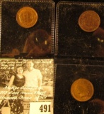 1890, 1894, & 1897 Indian Head Cents. EF-AU, all with beautiful toning.
