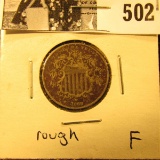 1869 Shield Nickel, Fine but rough.