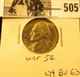 1942 P U.S. Silver War Nickel CH BU 63.