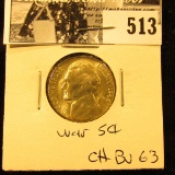1945 S U.S. Silver War Nickel CH BU 63.