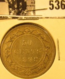 1898 Newfoundland Silver Half Dollar, Extra Fine.