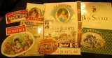 (10) different old and colorful Cigar Box labels.