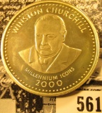 2000 Winston Churchill Millennium Icons Republic of Somalia Silver 250 Shillings, Prooflike.