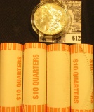 (4) 2001 D Original BU Bank-wrapped Rolls of Vermont Statehood Quarters; & 1889 P BU Morgan Silver D