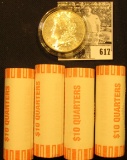 (4) 2001 D Original BU Bank-wrapped Rolls of North Carolina Statehood Quarters; & 1884 O BU Morgan S