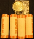 (4) 2000 D Original BU Bank-wrapped Rolls of Virginia Statehood Quarters; & 1884 O BU Morgan Silver