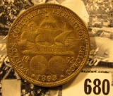 1893 Columbian Exposition Commemorative Half Dollar, original toned EF-AU.