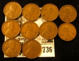 (10) 1931 D Lincoln Cents. Fine-VF.