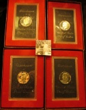 (2) 1971 S & (2) 72 S Silver Proof Eisenhower Dollars, all in original plastic cases, all but one ha