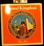 1985 United Kingdom Uncirculated Coin Collection in original holder of issue.