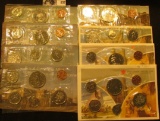 1974, 1975, 1976, 1977, 1978, 1979. 1981, & 1986 Canada Six-Piece Uncirculated Coin Sets in original