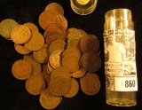Roll of (50) Old Indian Head Cents in a plastic tube.