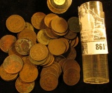 Roll of (50) Old Indian Head Cents dating back to 1863 in a plastic tube.