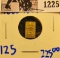 1225 . Japanese Gold Bar Minted From 1868 To 1869. Its Denomination Is 2 Bu. C#21d Catalog Number. T