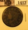 1412 . 1818 U.S. Large Cent, Good. Rim ding.