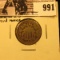 991 . 1866 with Rays Shield Nickel with broken die cud on reverse, Good.